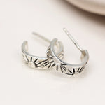 Sterling silver sunbeam small hoop earrings