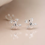 Sterling silver tree frog earrings