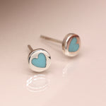 Sterling silver and turquoise heart earrings