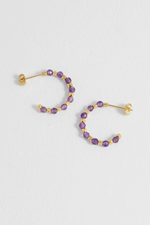Wellness Amethyst Coco Beaded Hoops