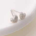 Sterling silver bobble heart studs