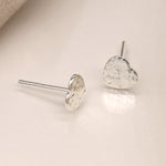 Sterling silver foil texture heart studs