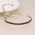 Golden and black crystal simple bracelet
