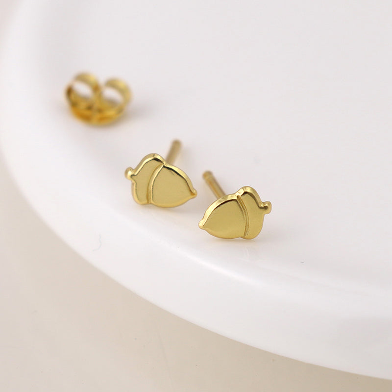 Gold plated silver acorn stud earrings