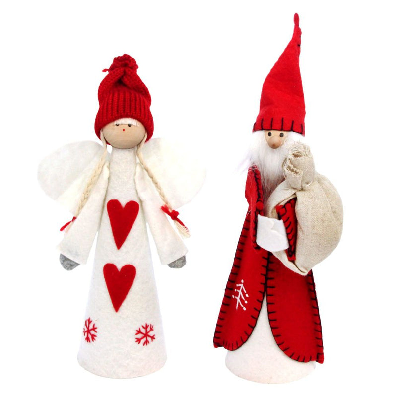 Red and White Felt Santa or Angel Tree Topper