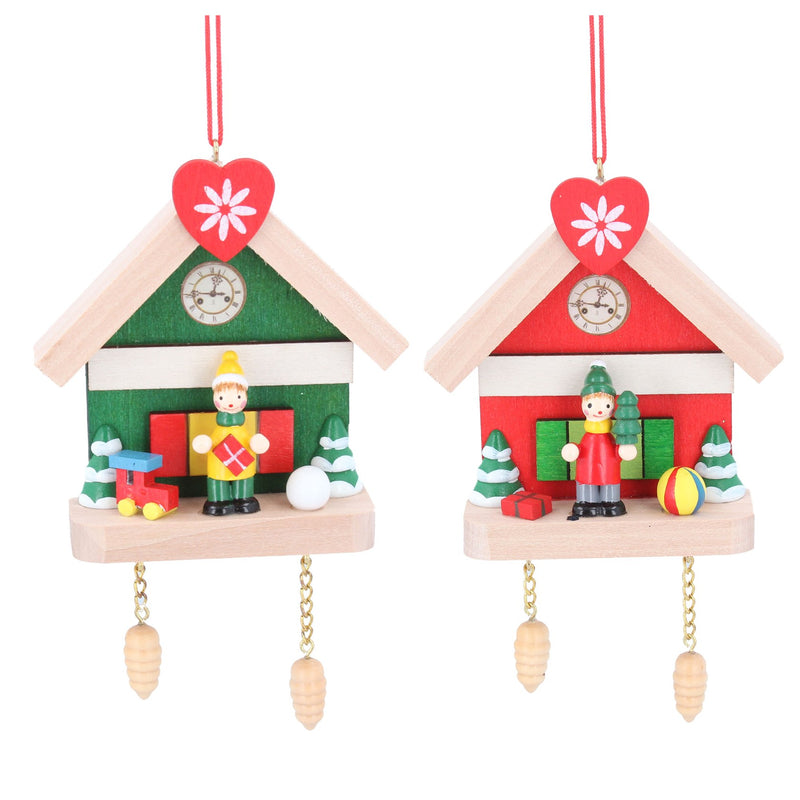 Coloured Cuckoo Clock Wood Decoration