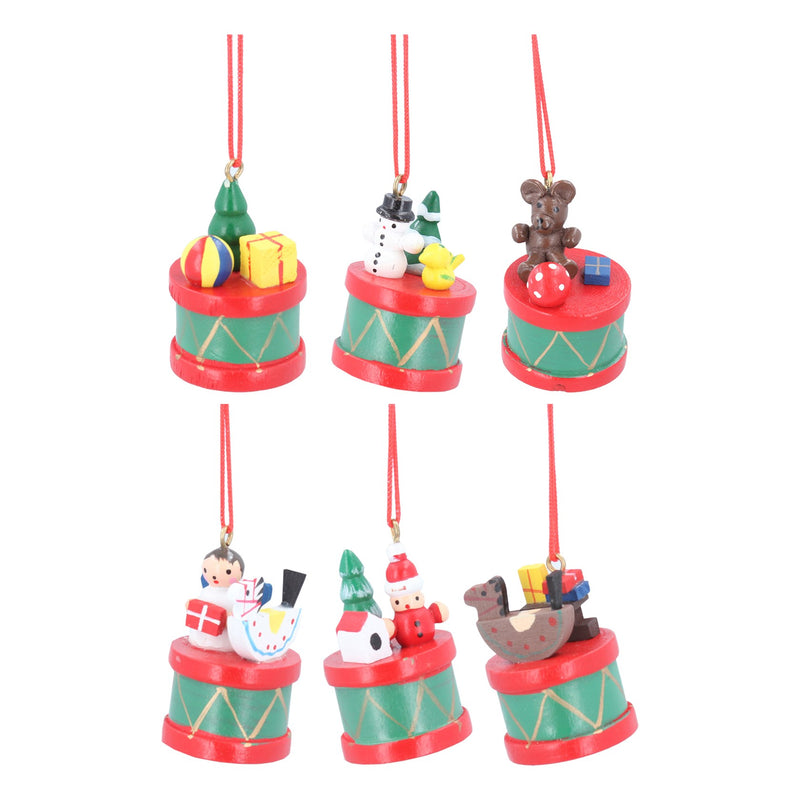 Wooden Coloured Drum Decoration