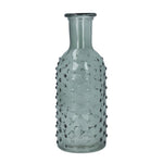 Green Dimple Glass Bottle Vase