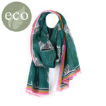 Zebra print scarf coloured border