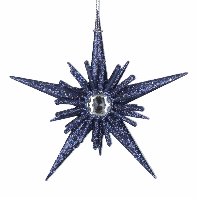 Blue Glitter 5 Point Star with Diamante