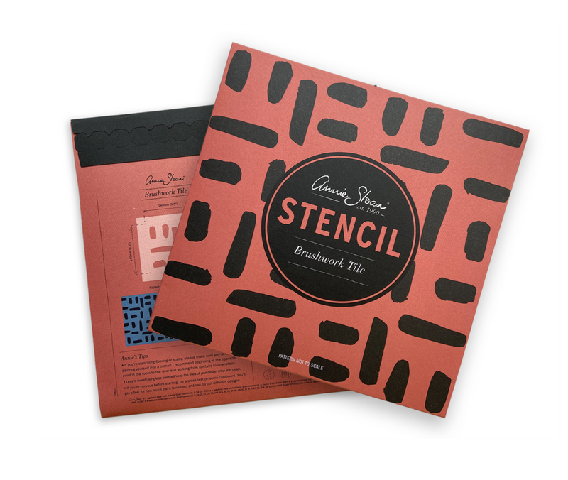 Brushwork tile stencil
