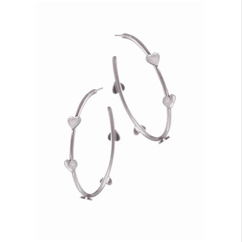 Hula Hoop Earrings with Hearts