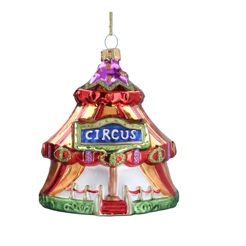 Circus Big Top Glass Decoration