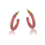 TWO TONE ENAMELLED HOOP EARRINGS