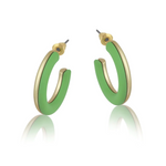 TWO TONE ENAMELLED HOOP EARRINGS