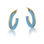 TWO TONE ENAMELLED HOOP EARRINGS