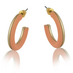 TWO TONE ENAMELLED HOOP EARRINGS