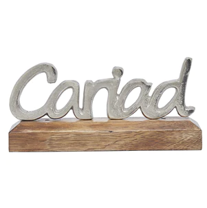Silver Metal Cariad Decoration