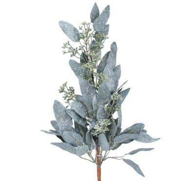 Frosted Eucalyptus Leaf and Berry Branch
