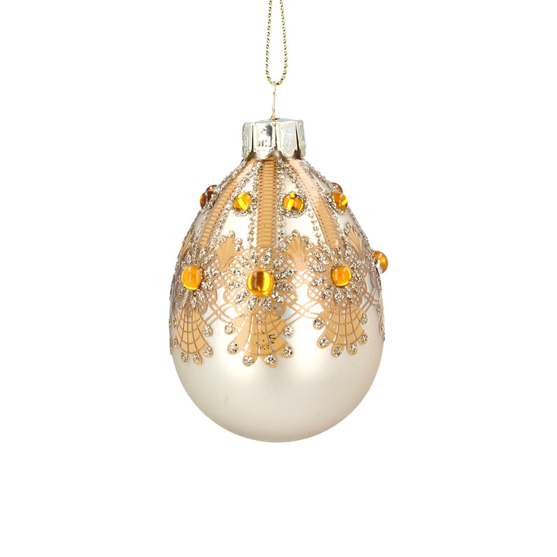 Glass Dec - Gold Jewelled Egg