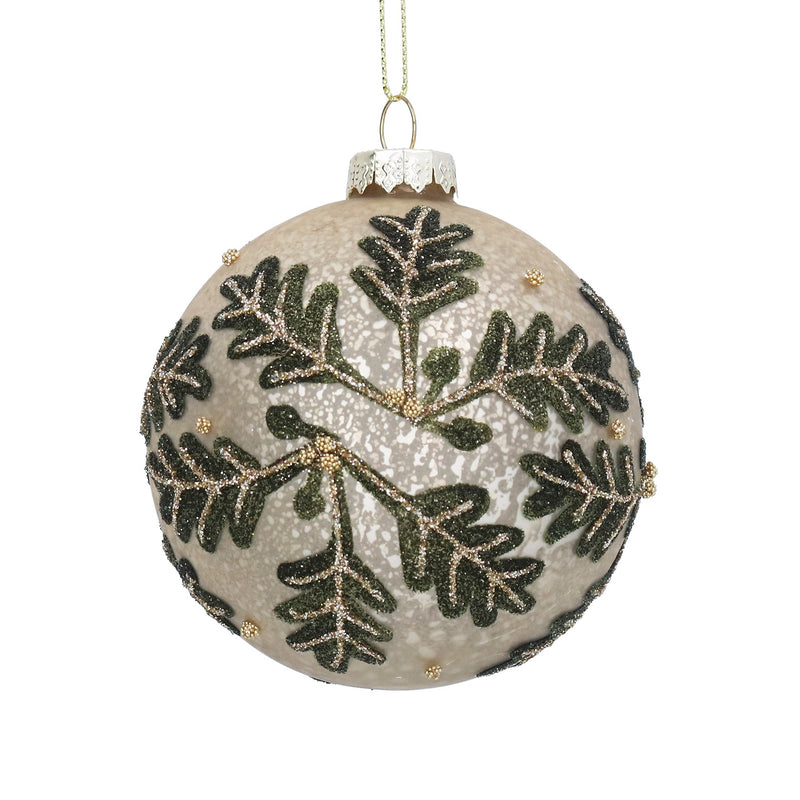 Antique champagne, Oakleaf glass bauble