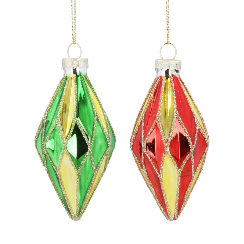 Red and Gold Glass Hanging Decoration