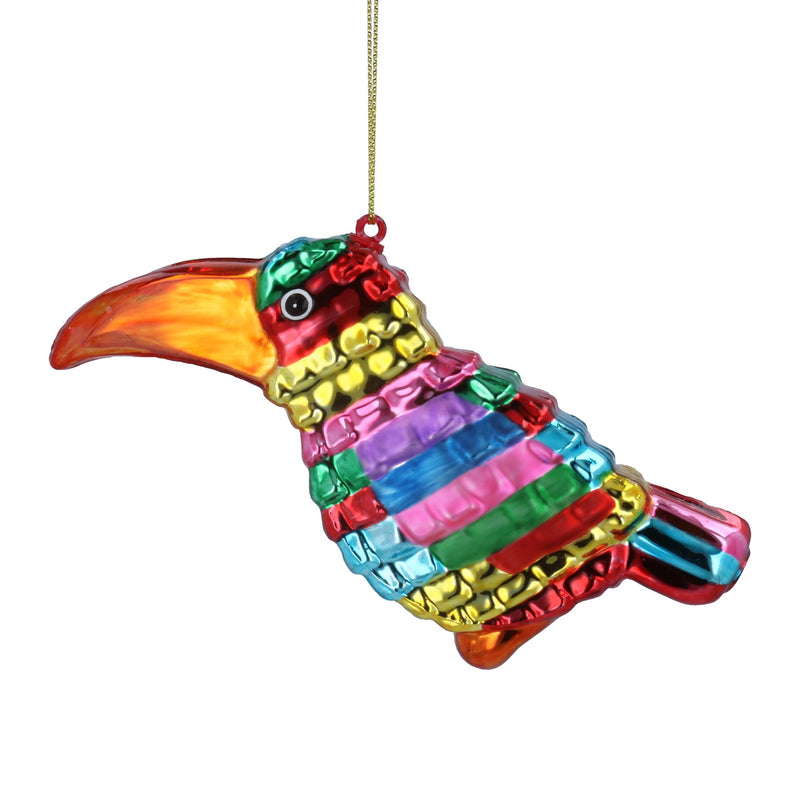 Multicolour Glass Toucan Decoration