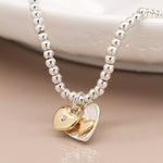 Double heart Silver and Gold Bracelet