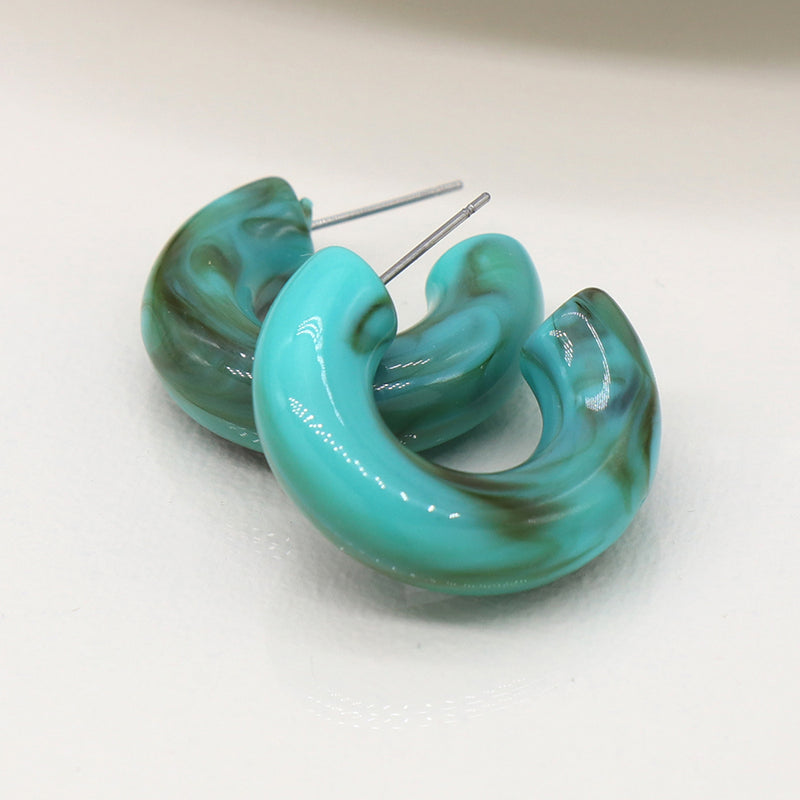 Turquoise acrylic earrings