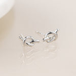 SILVER PLATED TINY KNOT STUDS