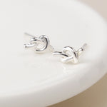 SILVER PLATED TINY KNOT STUDS