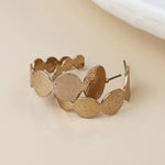 BRUSHED TEXTURED FAUX GOLD PLATED DISCS C POST EARRINGS