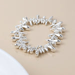 Silver plated organic droplets bracelet