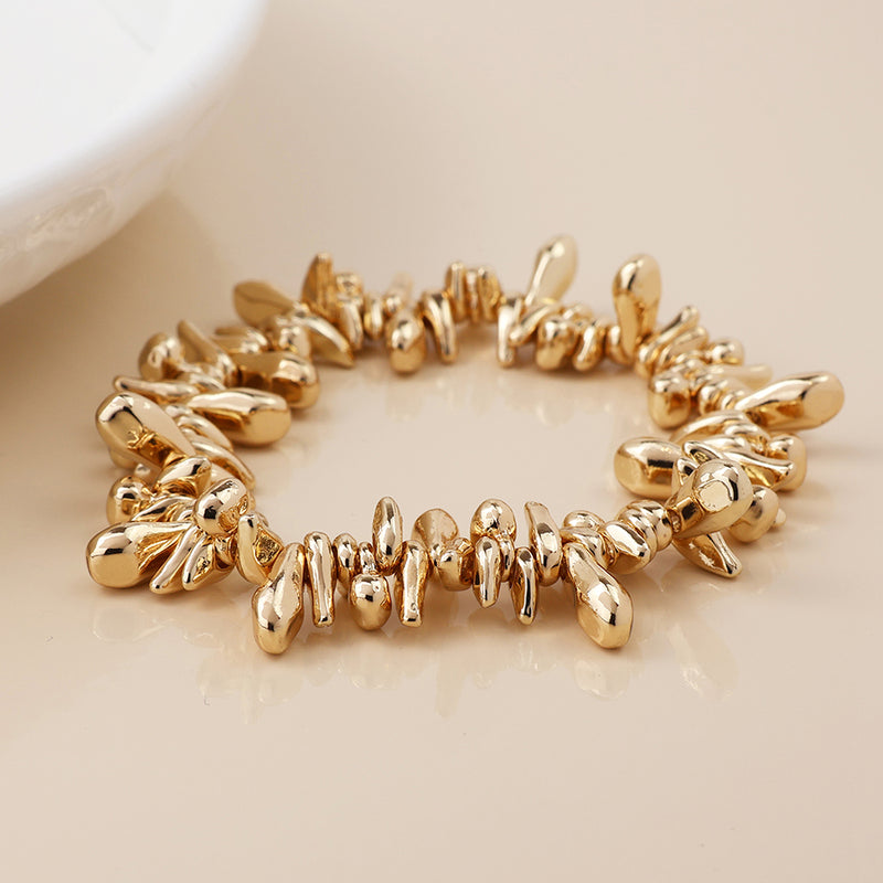 Golden organic droplets bracelet