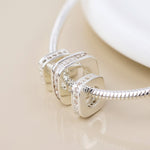 Silver plated simple crystal square rings bracelet