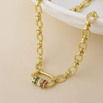 CHROMA LINK NECKLACE-FAUX GOLD PLATED