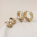 MOLTEN HUGGIE EARRING SET-WORN GOLD