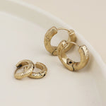 MOLTEN HUGGIE EARRING SET-WORN GOLD