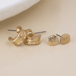 SOLSTICE CLASSIC TWO PACK EARRING SET-WORN GOLD
