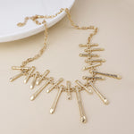 CASSIA PEBBLE NECKLACE-IMITATION GOLD PLATE