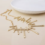 CASSIA PEBBLE NECKLACE-IMITATION GOLD PLATE