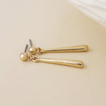 CASSIA PEBBLE DROP EARRINGS-IMITATION GOLD PLATE