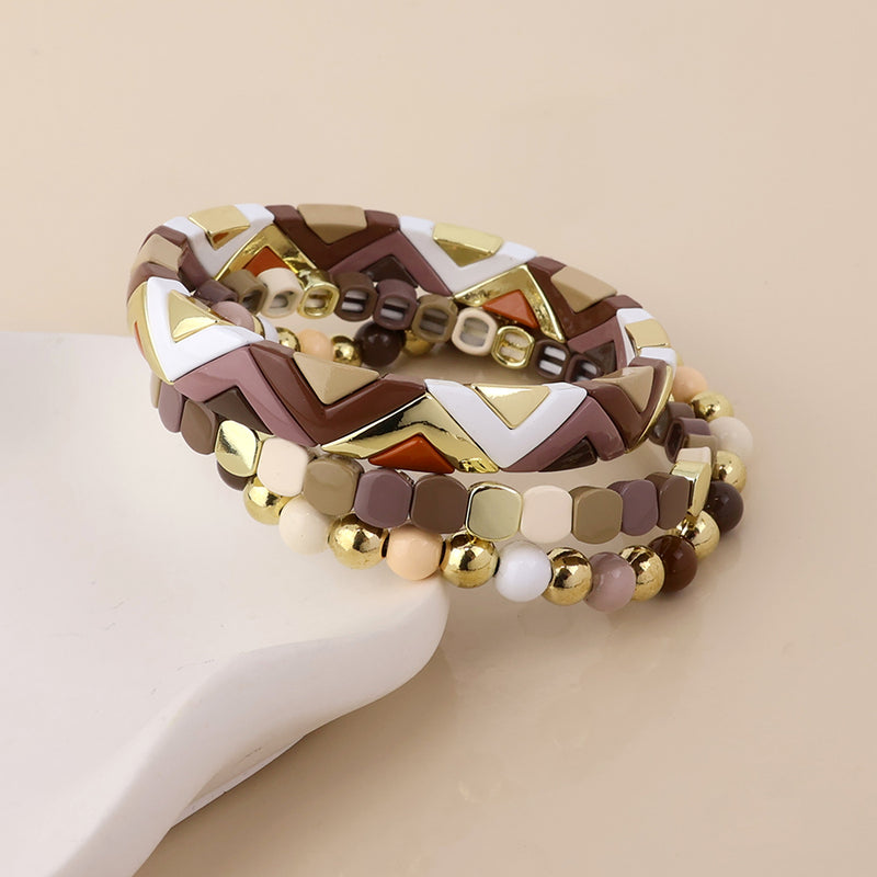 MALLORY MIXED BRACELET STACK - PASTEL/GOLD