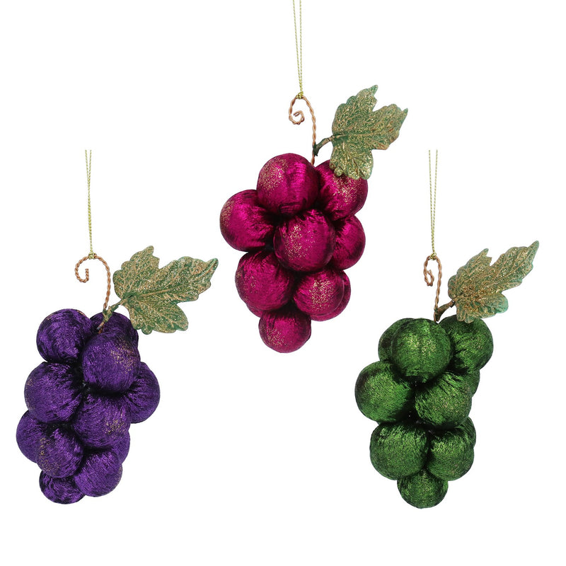Brocade Grape Bunch w Metal Leaf Dec