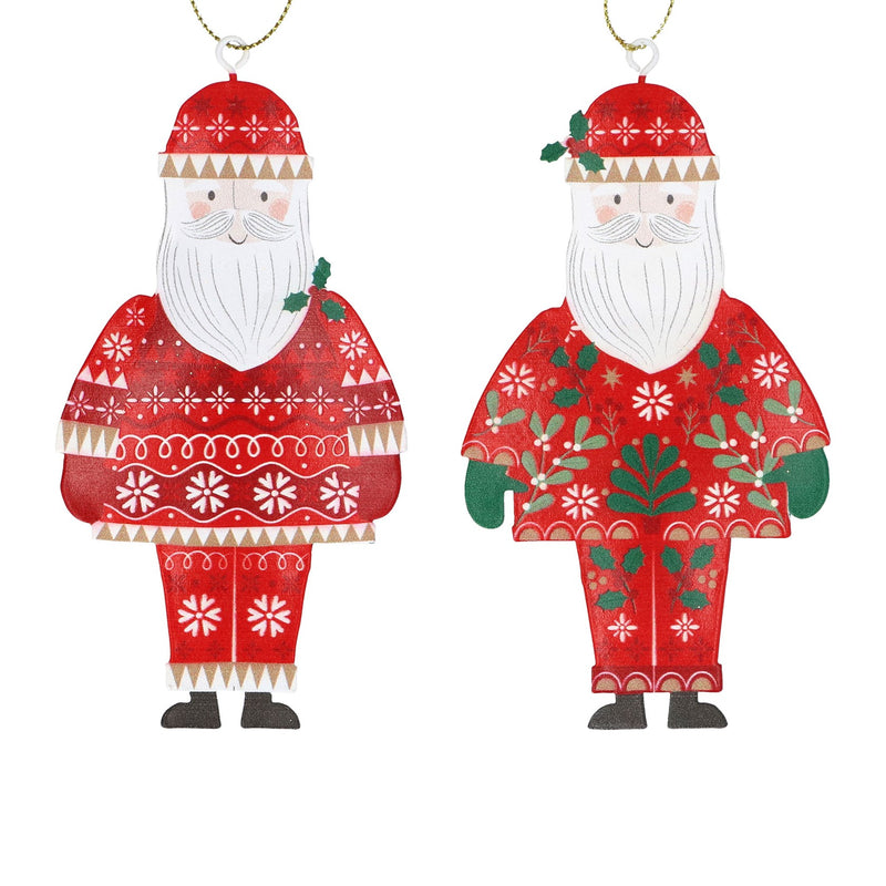 Tin Alpine Santa Hanging Decoration