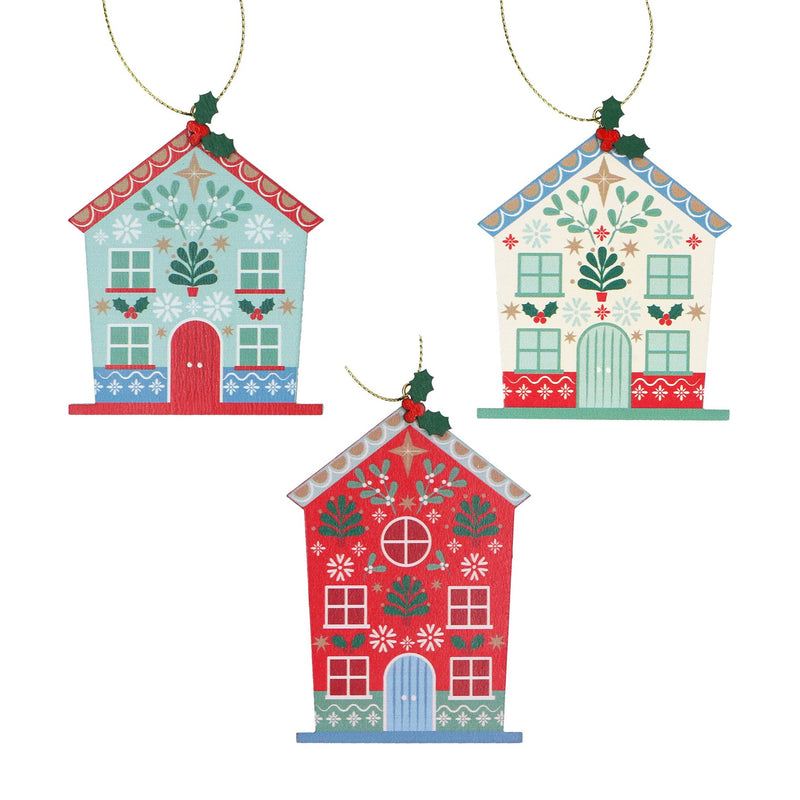 Wooden Alpine House  Hanging Decoration