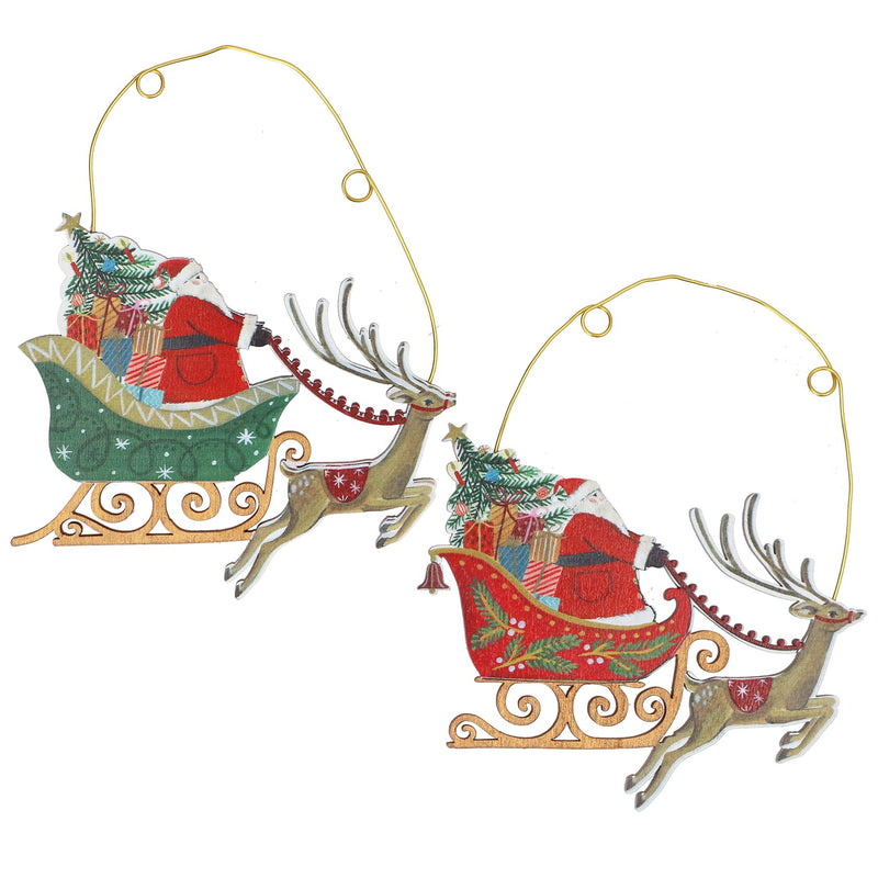 Nostalgia Sleigh Wooden Hanging Decoration