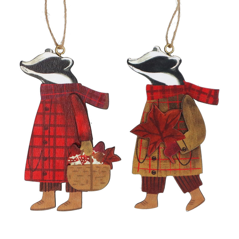 Wood Badger Hanging Decoration