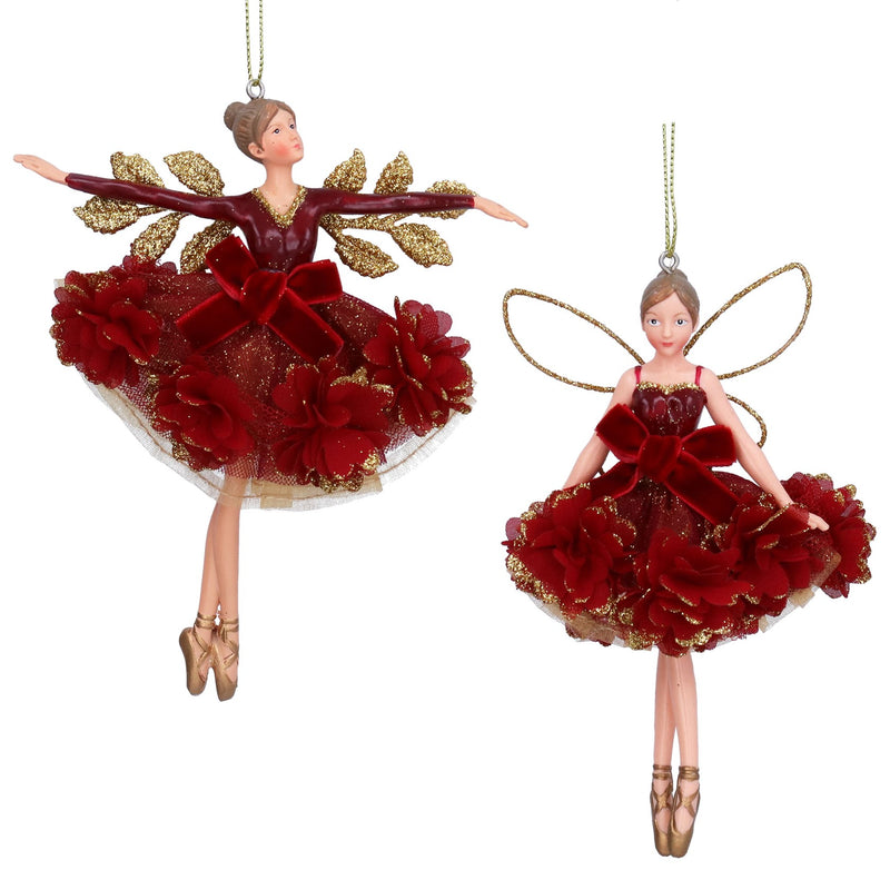 Burgundy and Floribunda Fairy Hanging Decoration
