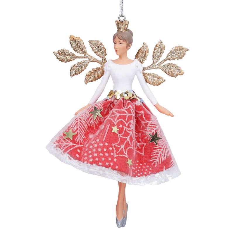 White and Red Tree Fabric Fairy Decoration
